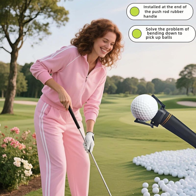 RyanDesign Premium Foldable Golf Ball Picker Upper - Putter Grip Mounted Retriever with Screw Attachment (2-Pack) - Eliminates Bending, Durable Synthetic Material, Travel-Ready - Image 3